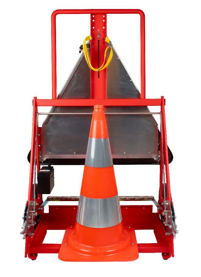 Emergency beaconing cart with reel support and standardized forks